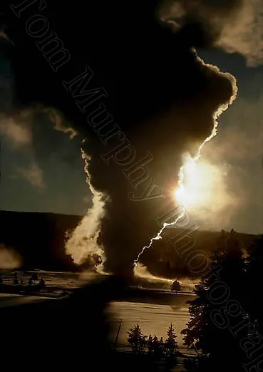 Old Faithful, Sunstar, Sunrise, Backlit – Card